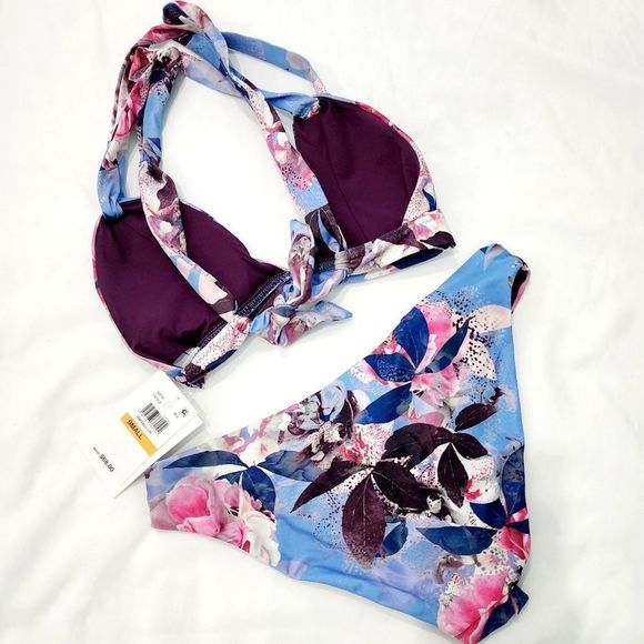 NWT BECCA Floral Halter Bikini - Picture 2 of 5